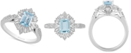 Enchanted Disney Fine Jewelry Enchanted Disney Aquamarine (7/8 ct. t.w.) & Diamond (1/3 ct. t.w.) in 14k White Gold Elsa Ring